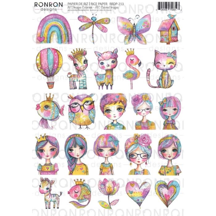 RONRON DESIGNS RONRON DESIGNS ATC IMAGES COLORÉES RICE PAPER