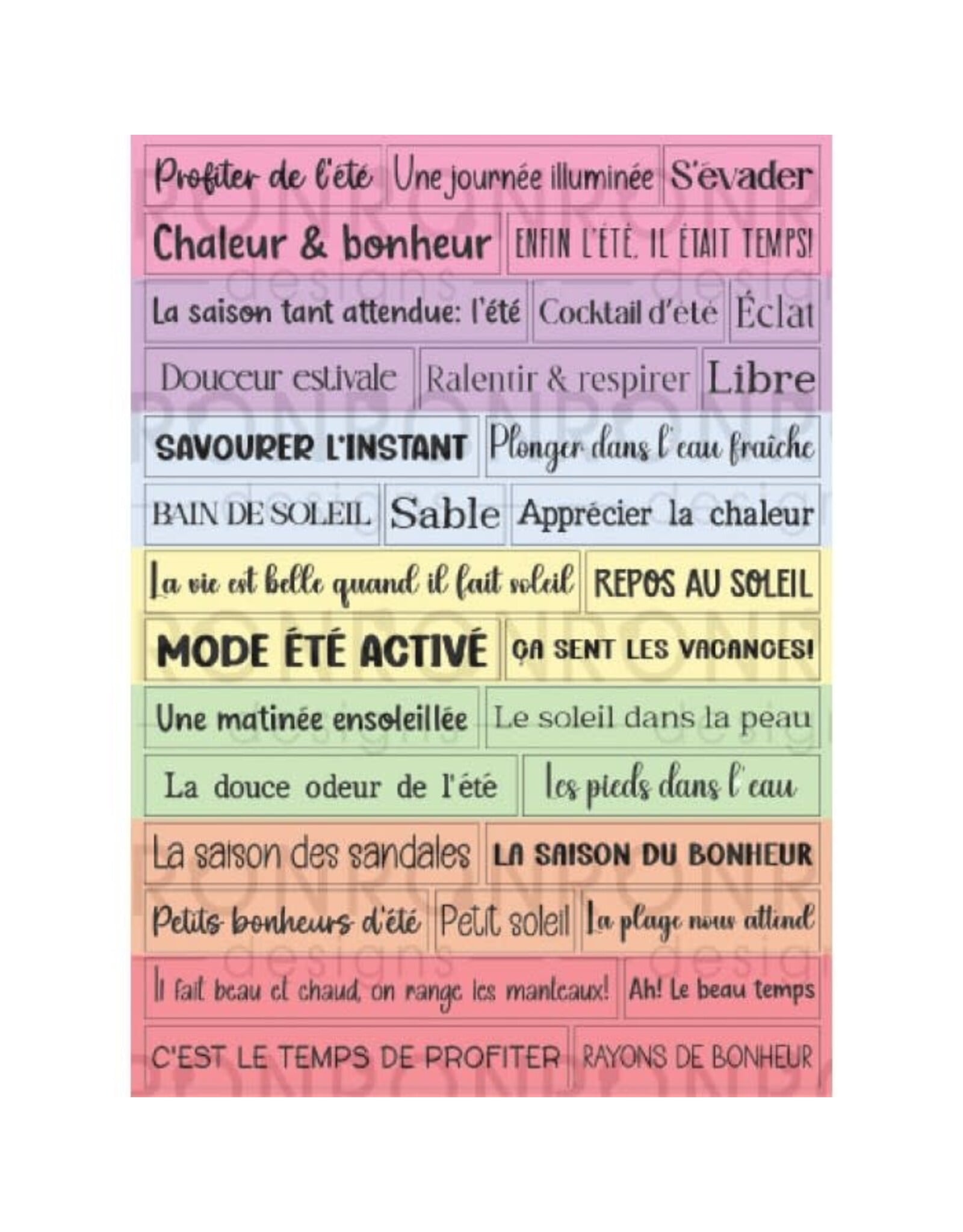 RONRON DESIGNS RONRON DESIGNS SAISON ESTIVALE - COULEURS PASTEL STICKERS