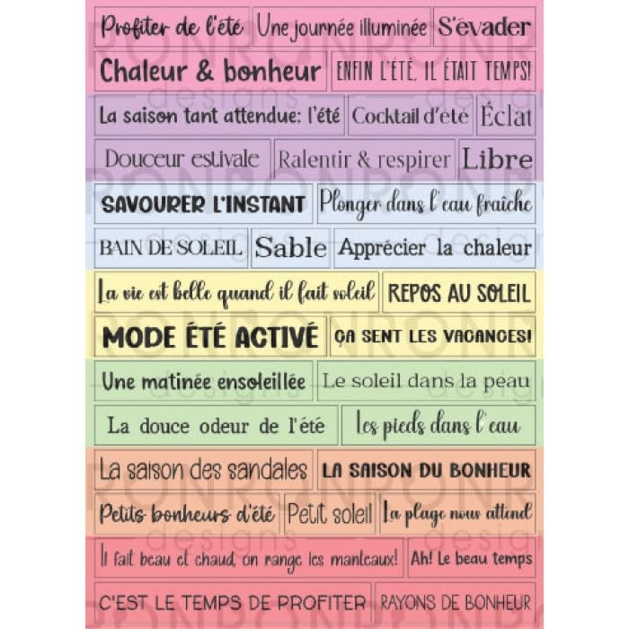 RONRON DESIGNS RONRON DESIGNS SAISON ESTIVALE - COULEURS PASTEL STICKERS