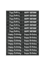 RONRON DESIGNS RONRON DESIGNS HAPPY BIRTHDAY 4 FONTS - BLACK STICKERS