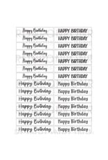 RONRON DESIGNS RONRON DESIGNS HAPPY BIRTHDAY 4 FONTS - WHITE STICKERS