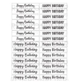 RONRON DESIGNS RONRON DESIGNS HAPPY BIRTHDAY 4 FONTS - WHITE STICKERS