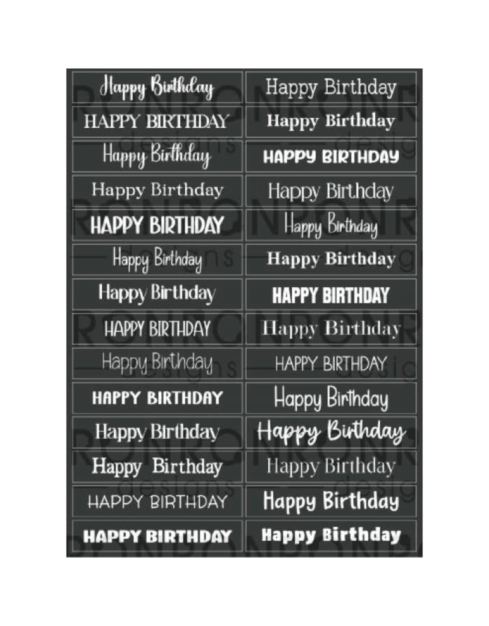 RONRON DESIGNS RONRON DESIGNS HAPPY BIRTHDAY - BLACK STICKERS