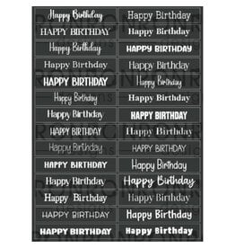 RONRON DESIGNS RONRON DESIGNS HAPPY BIRTHDAY - BLACK STICKERS