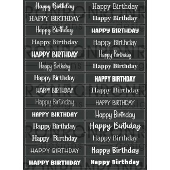 RONRON DESIGNS RONRON DESIGNS HAPPY BIRTHDAY - BLACK STICKERS