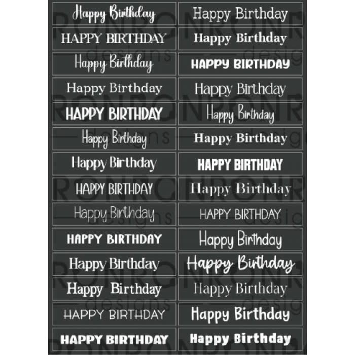 RONRON DESIGNS RONRON DESIGNS HAPPY BIRTHDAY - BLACK STICKERS