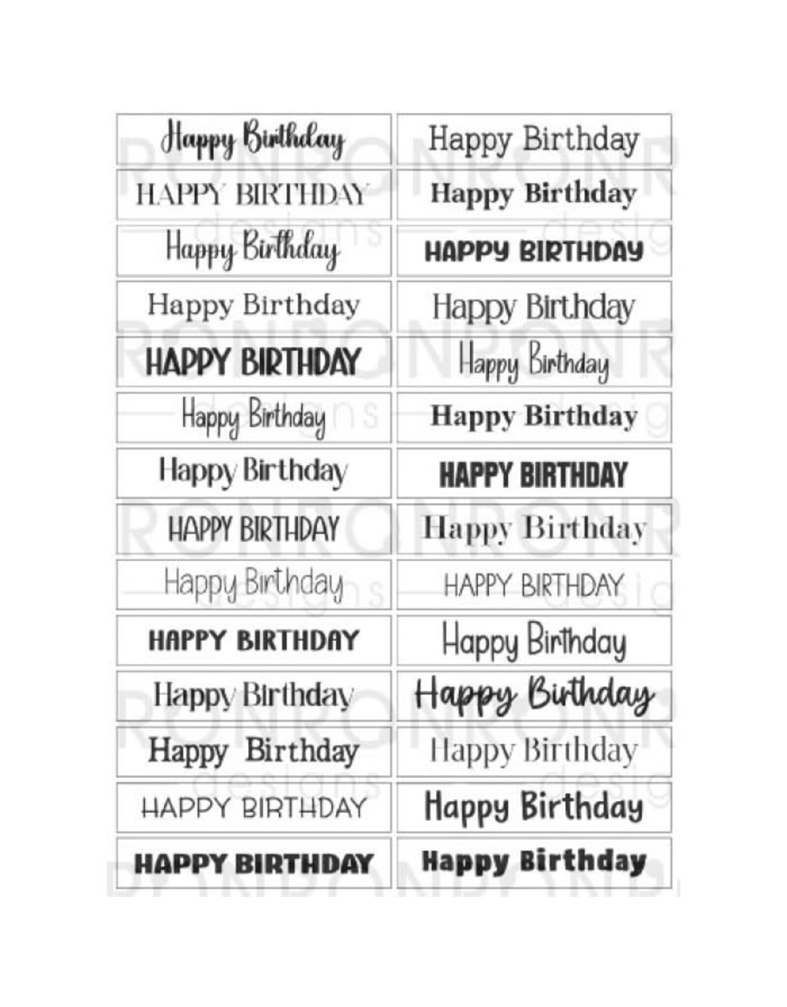 RONRON DESIGNS RONRON DESIGNS HAPPY BIRTHDAY - WHITE STICKERS