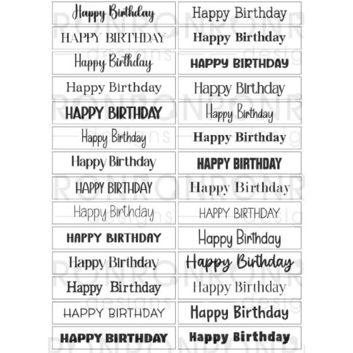 RONRON DESIGNS RONRON DESIGNS HAPPY BIRTHDAY - WHITE STICKERS
