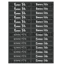 RONRON DESIGNS RONRON DESIGNS BONNE FÊTE 4 FONTS - BLACK STICKERS