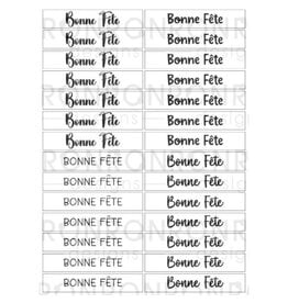 RONRON DESIGNS RONRON DESIGNS BONNE FÊTE 4 FONTS - WHITE STICKERS
