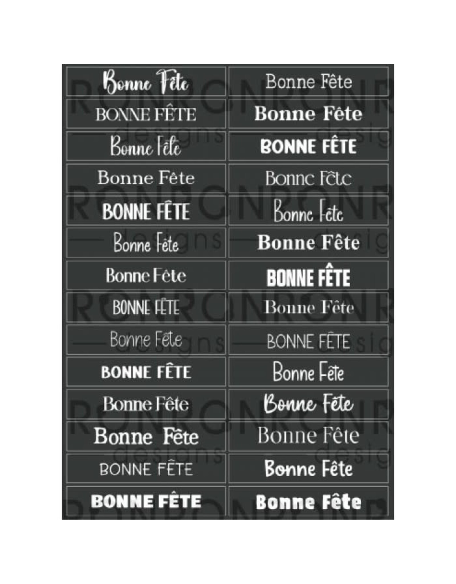 RONRON DESIGNS RONRON DESIGNS BONNE FÊTE - BLACK STICKERS