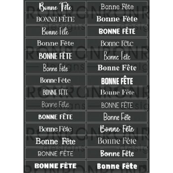 RONRON DESIGNS RONRON DESIGNS BONNE FÊTE - BLACK STICKERS