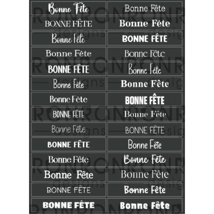 RONRON DESIGNS RONRON DESIGNS BONNE FÊTE - BLACK STICKERS