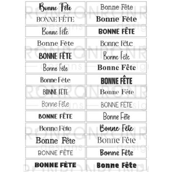 RONRON DESIGNS RONRON DESIGNS BONNE FÊTE - WHITE STICKERS