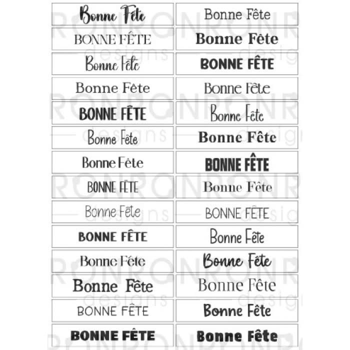 RONRON DESIGNS RONRON DESIGNS BONNE FÊTE - WHITE STICKERS