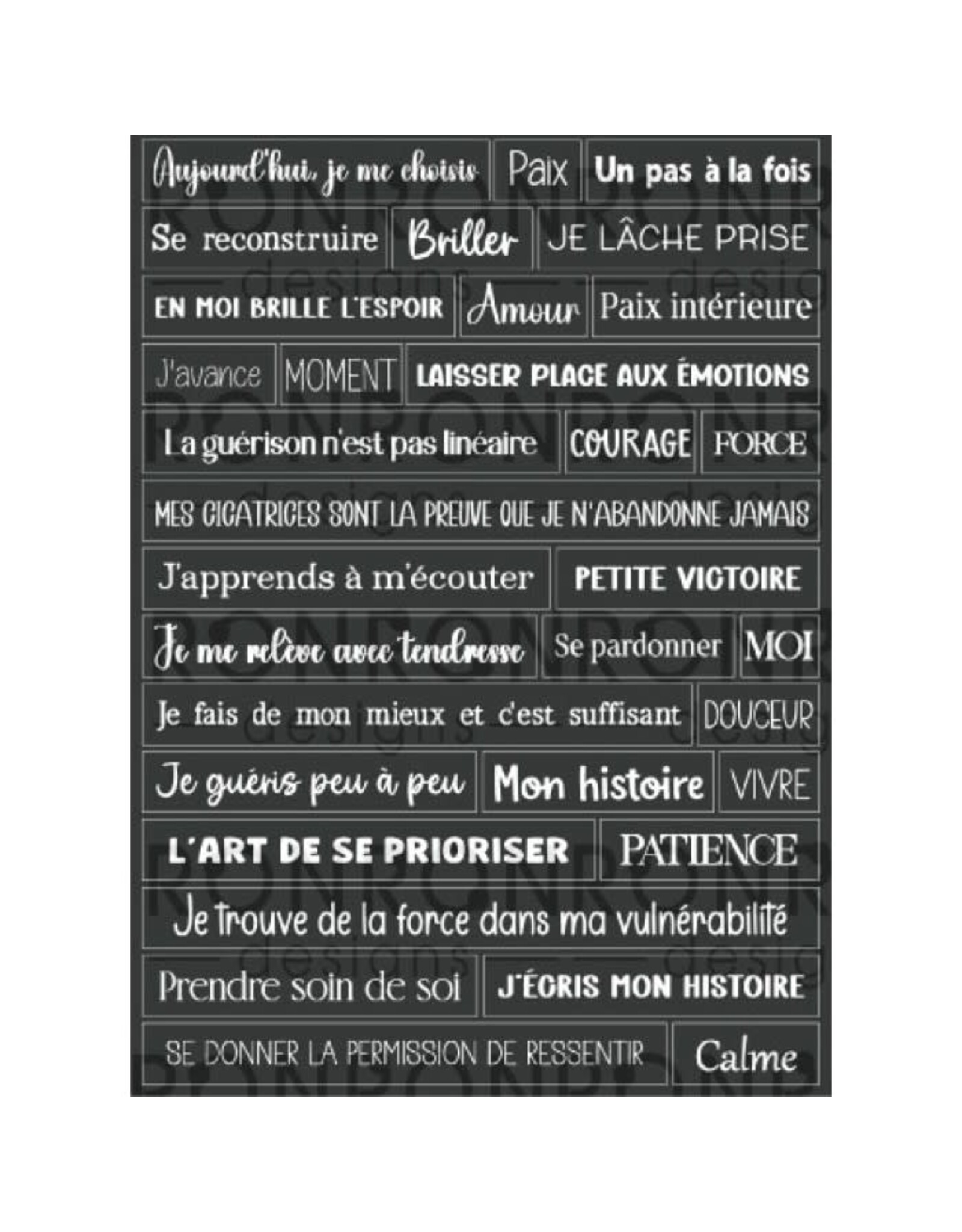 RONRON DESIGNS RONRON DESIGNS L'AMOUR DE SOI - BLACK STICKERS