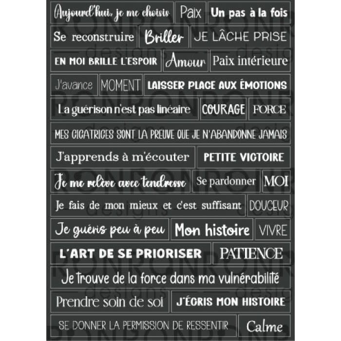 RONRON DESIGNS RONRON DESIGNS L'AMOUR DE SOI - BLACK STICKERS