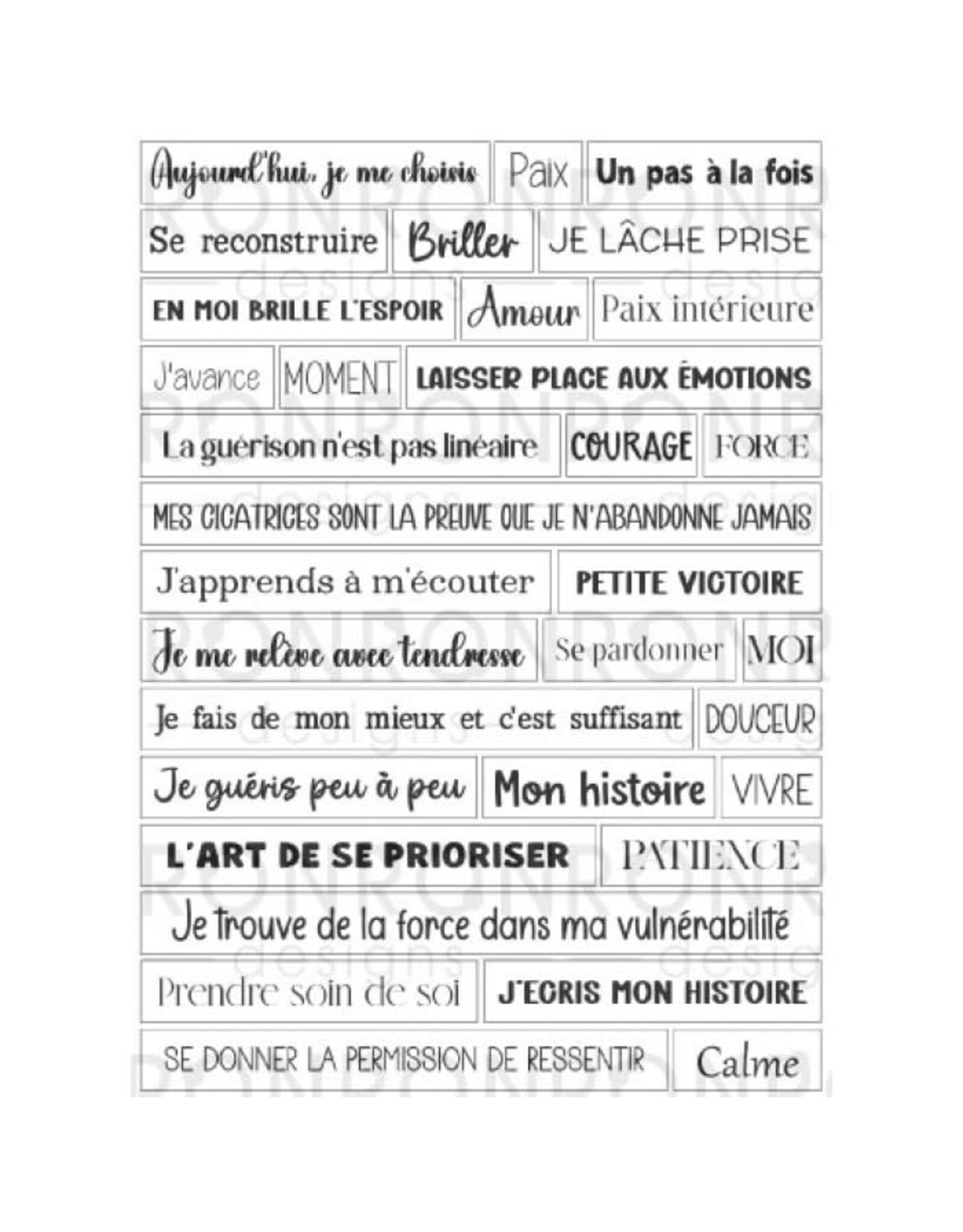 RONRON DESIGNS RONRON DESIGNS L'AMOUR DE SOI - WHITE STICKERS