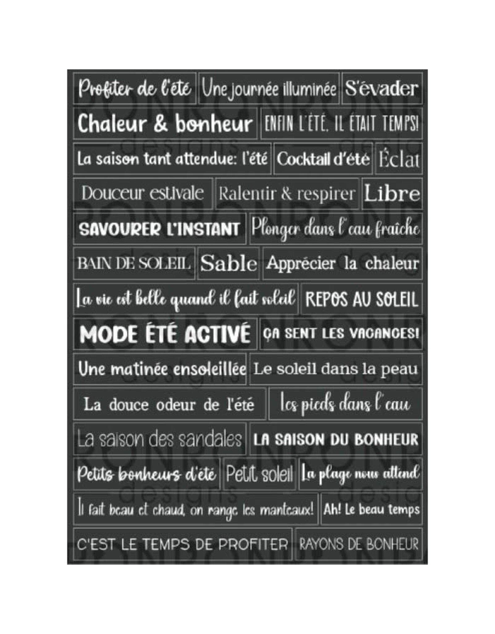 RONRON DESIGNS RONRON DESIGNS SAISON ESTIVALE - BLACK STICKERS