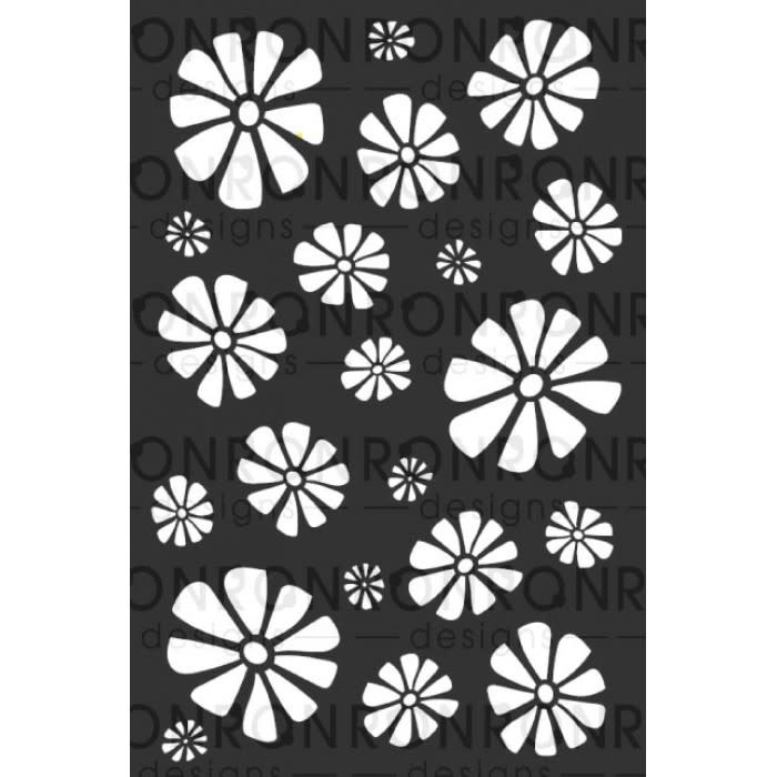RONRON DESIGNS RONRON DESIGNS FLEURS RÉTRO 6x9 STENCIL