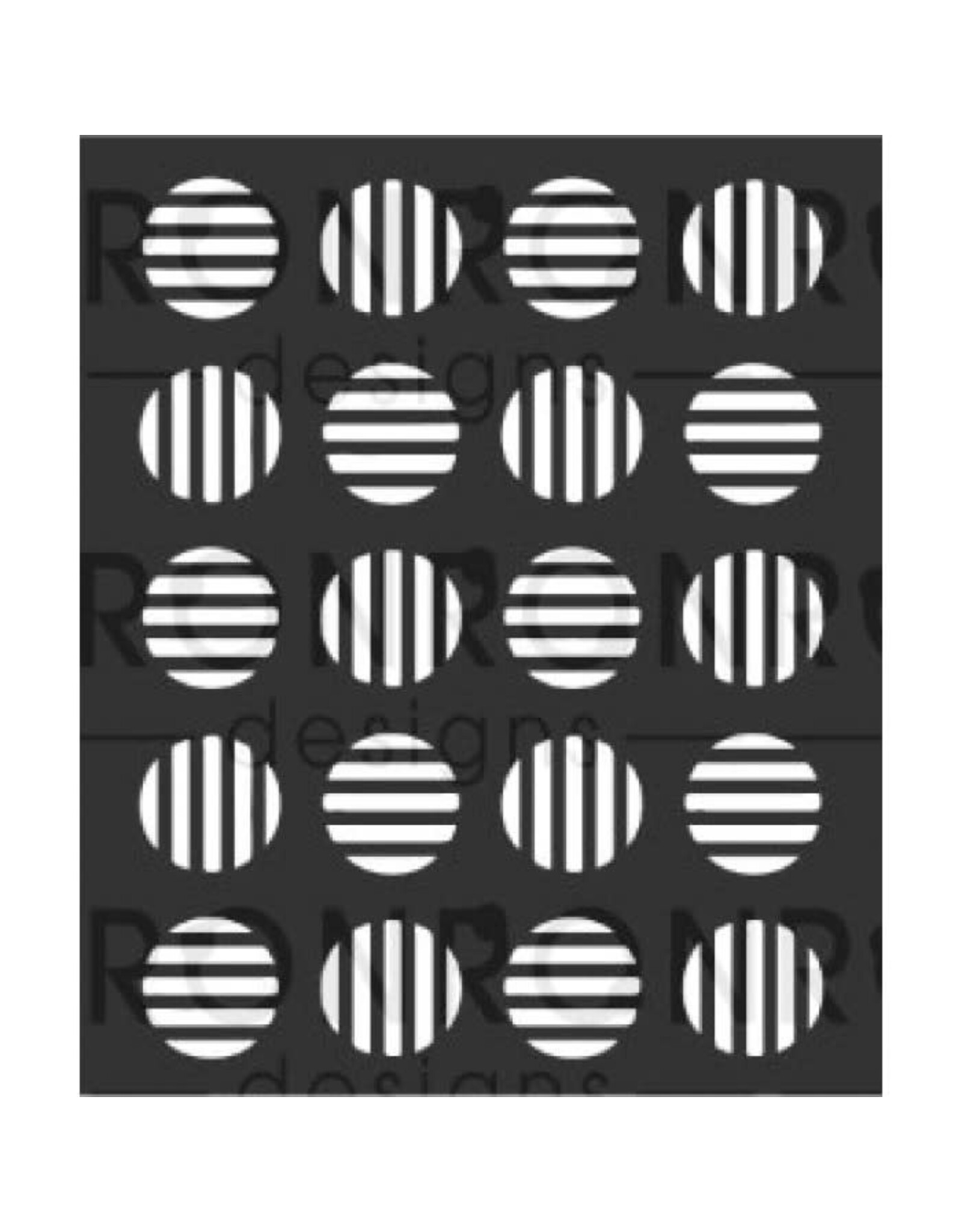 RONRON DESIGNS RONRON DESIGNS CERCLES RAYÉS 3.5x4 STENCIL