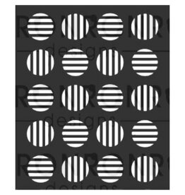 RONRON DESIGNS RONRON DESIGNS CERCLES RAYÉS 3.5x4 STENCIL