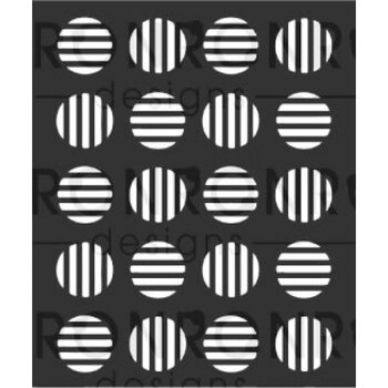 RONRON DESIGNS RONRON DESIGNS CERCLES RAYÉS 3.5x4 STENCIL