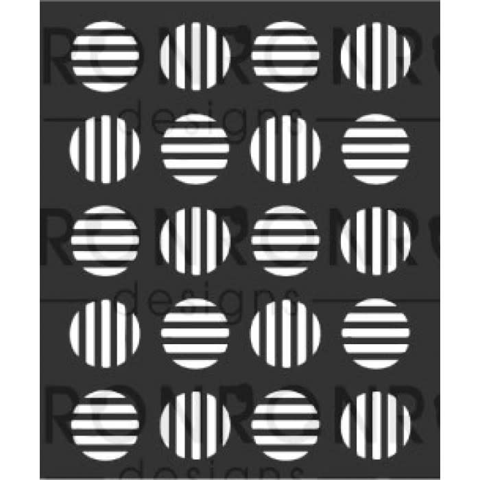 RONRON DESIGNS RONRON DESIGNS CERCLES RAYÉS 3.5x4 STENCIL