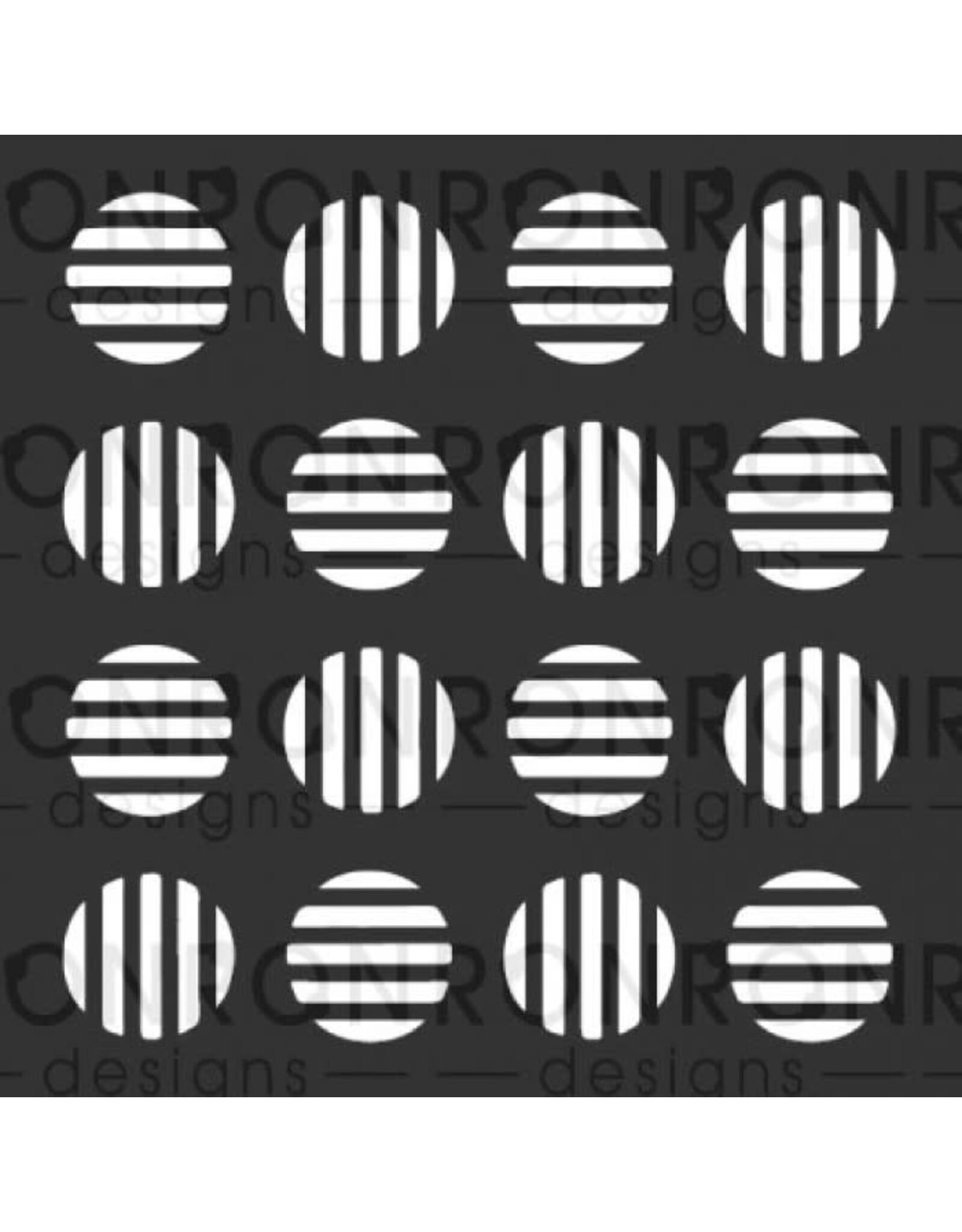 RONRON DESIGNS RONRON DESIGNS CERCLES RAYÉS 6x6 STENCIL