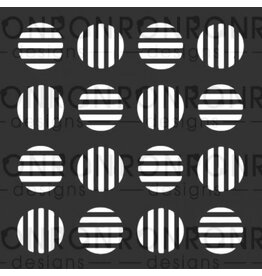 RONRON DESIGNS RONRON DESIGNS CERCLES RAYÉS 6x6 STENCIL