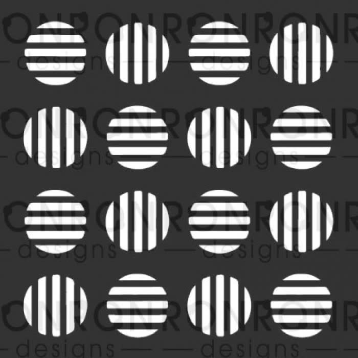 RONRON DESIGNS RONRON DESIGNS CERCLES RAYÉS 6x6 STENCIL