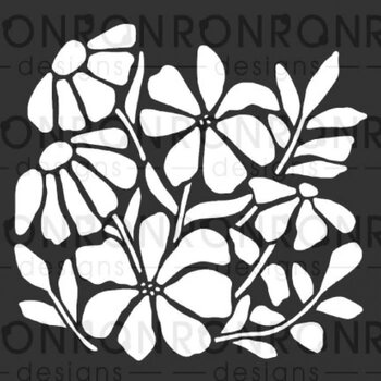 RONRON DESIGNS RONRON DESIGNS MARIKA LEMAY - DOUCE FLORAISON 6x6 STENCIL