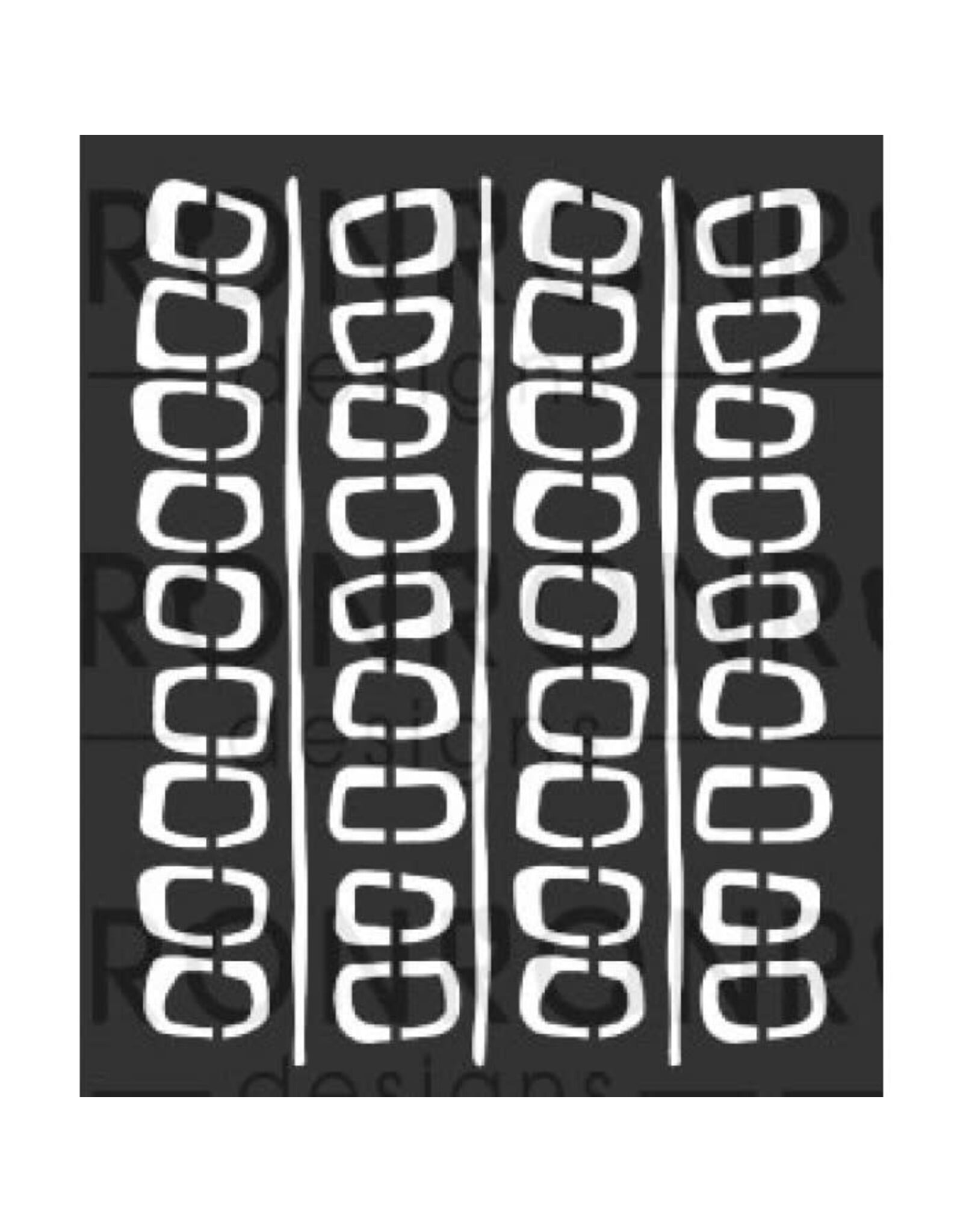 RONRON DESIGNS RONRON DESIGNS MARIKA LEMAY - BLOCS RÉTRO 1 3.5x4 STENCIL