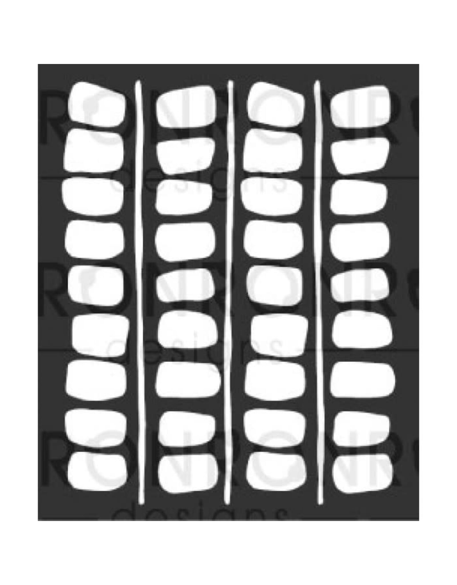 RONRON DESIGNS RONRON DESIGNS MARIKA LEMAY - BLOCS RÉTRO 2 3.5x4 STENCIL