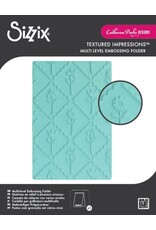 SIZZIX SIZZIX CATHERINE POOLER SCALLOP FRAM FLORALS TEXTURED IMPRESSIONS MULTI LEVEL EMBOSSING FOLDER