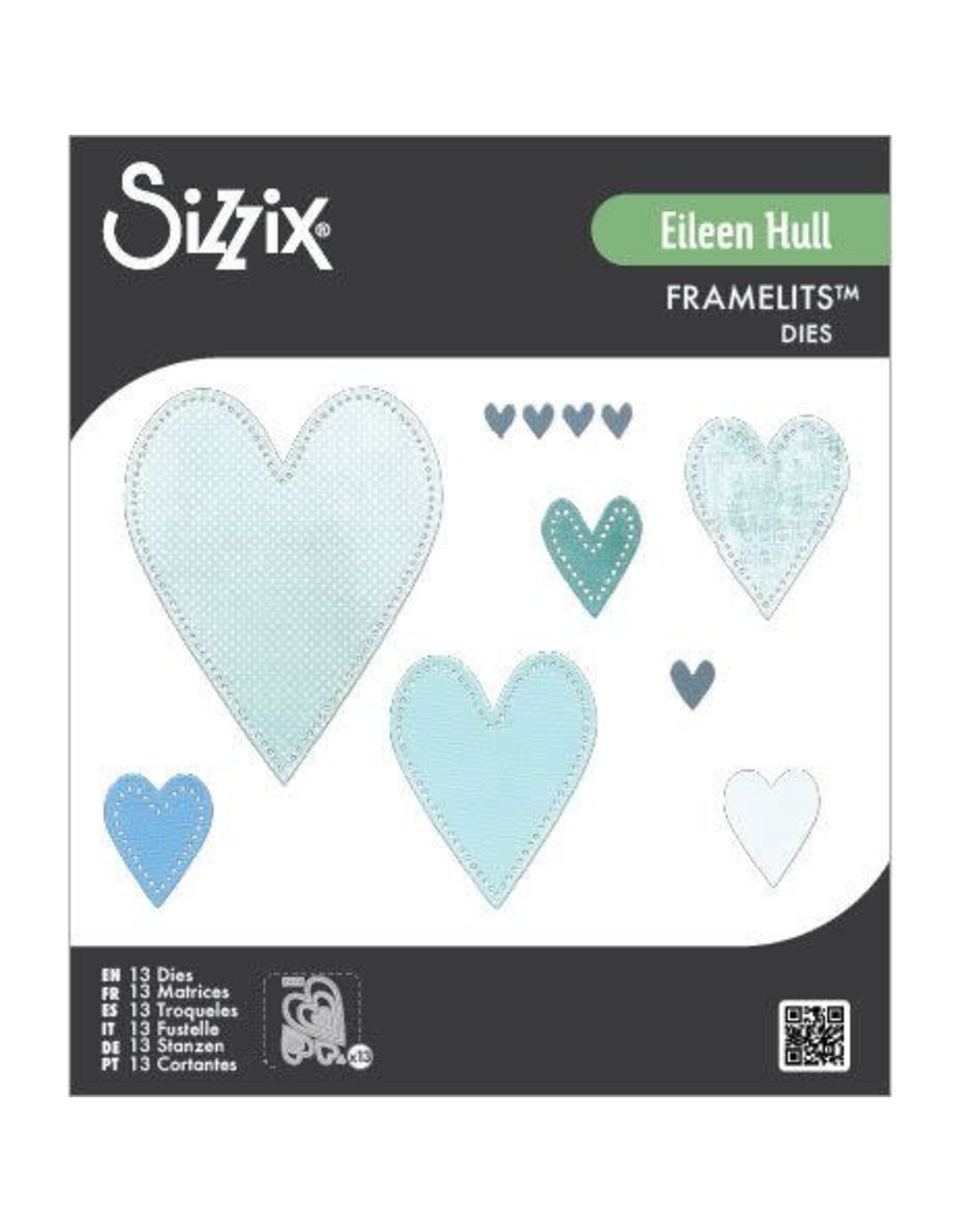 SIZZIX SIZZIX EILEEN HULL STITCHED HEARTS THINLITS DIE SET