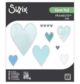 SIZZIX SIZZIX EILEEN HULL STITCHED HEARTS THINLITS DIE SET