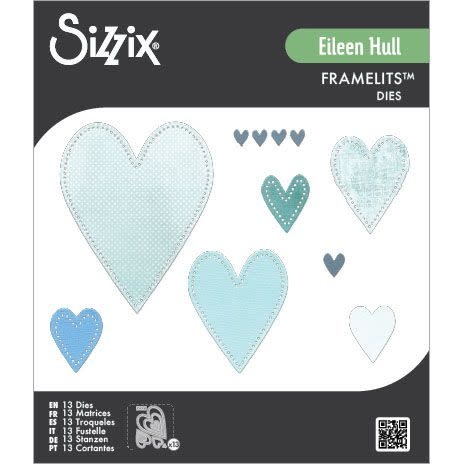 SIZZIX SIZZIX EILEEN HULL STITCHED HEARTS THINLITS DIE SET