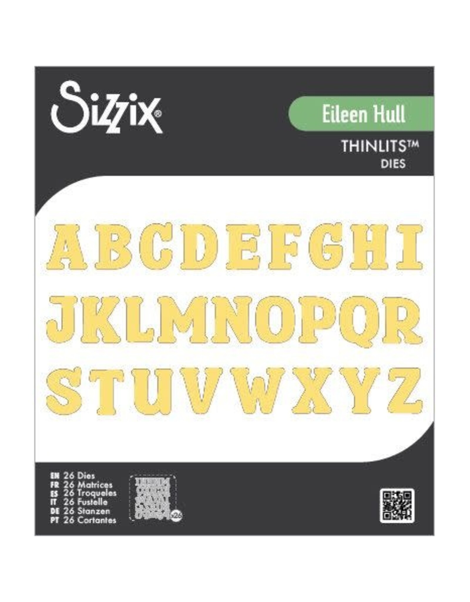 SIZZIX SIZZIX EILEEN HULL NORA ALPHABET THINLITS DIE SET