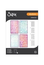SIZZIX SIZZIX VICKI BOUTIN WORDS AND NUMBERS A5 STENCIL SET 4/PK