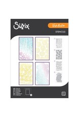 SIZZIX SIZZIX VICKI BOUTIN STITCHED FLORALS A5 STENCIL SET 4/PK