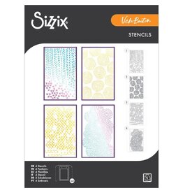 SIZZIX SIZZIX VICKI BOUTIN STITCHED FLORALS A5 STENCIL SET 4/PK