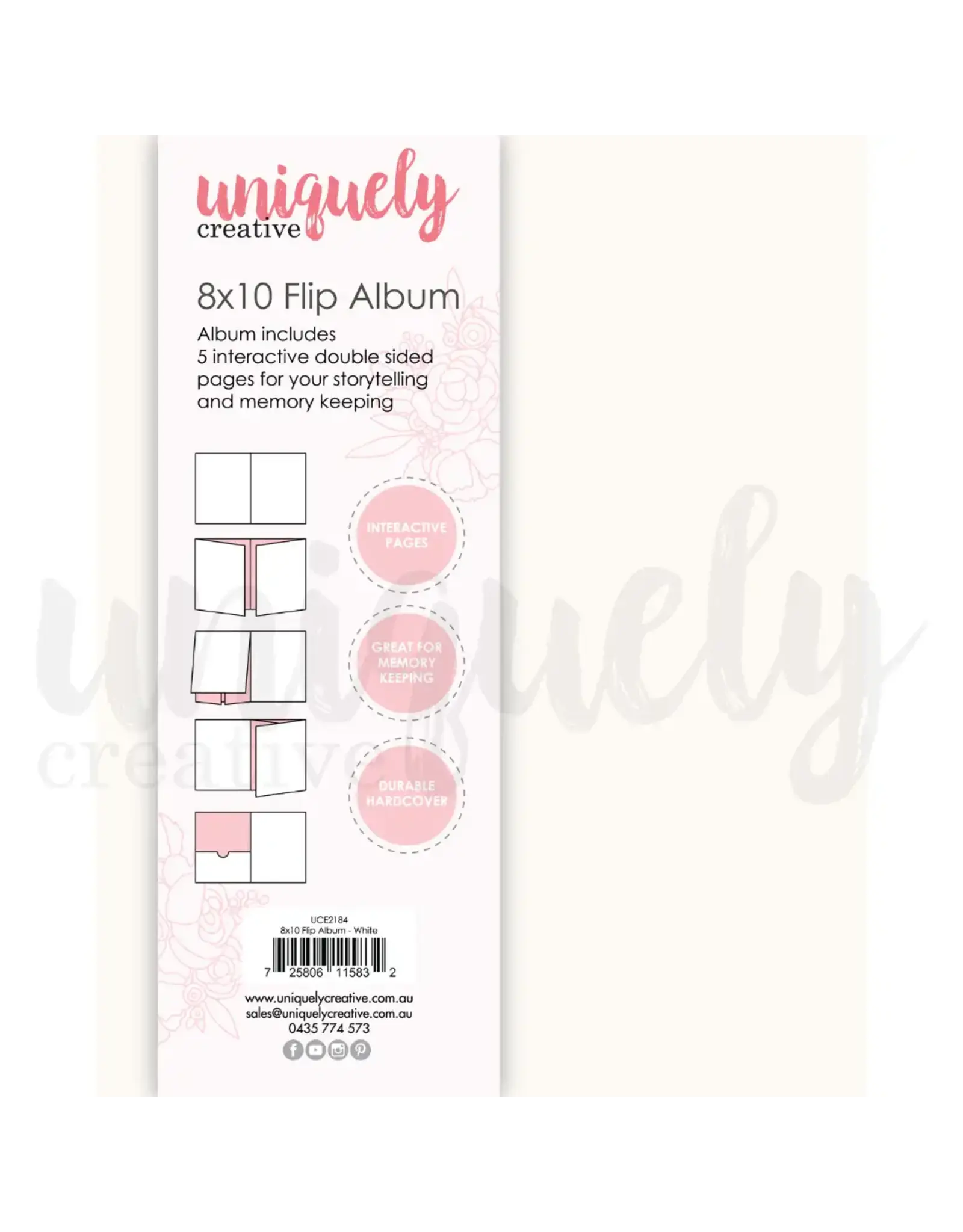 UNIQUELY CREATIVE UNIQUELY CREATIVE 8x10 WHITE FLIP ALBUM