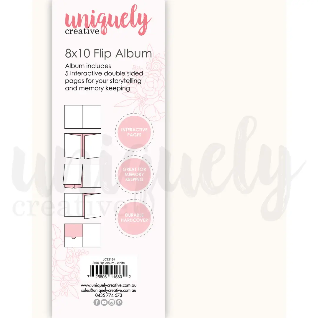 UNIQUELY CREATIVE UNIQUELY CREATIVE 8x10 WHITE FLIP ALBUM