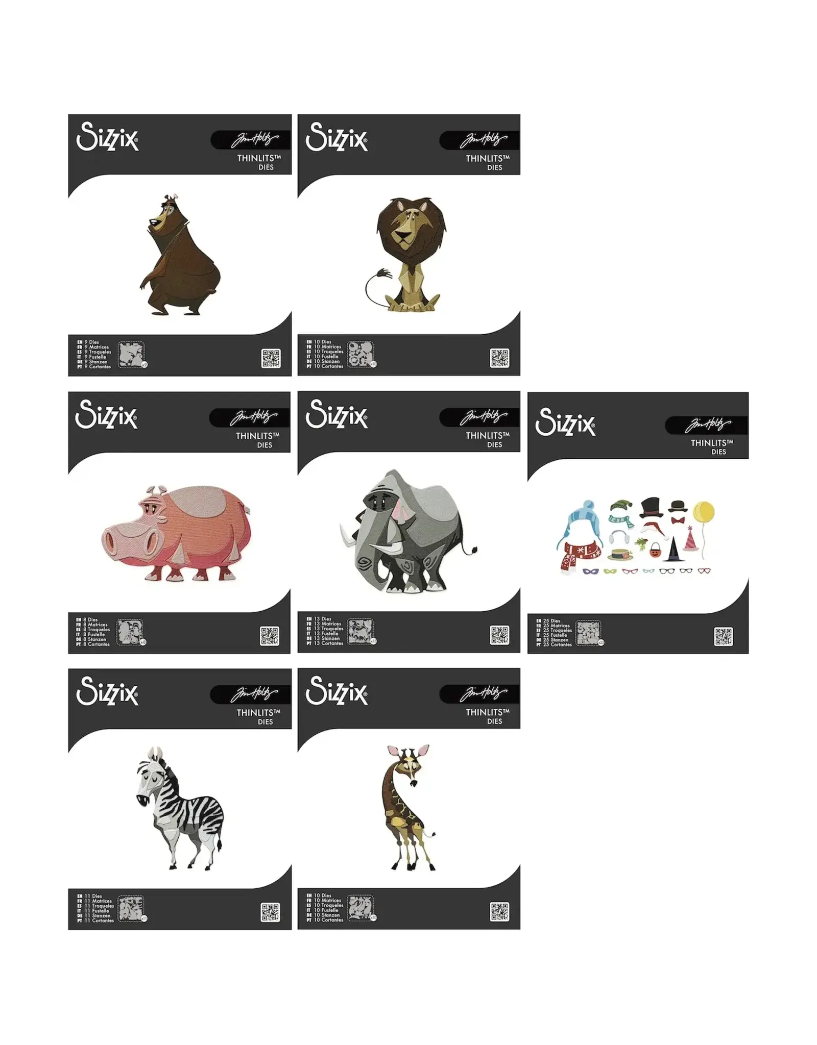 SIZZIX SIZZIX TIM HOLTZ THINLITS MINI DIE SET BUNDLE PACK!!