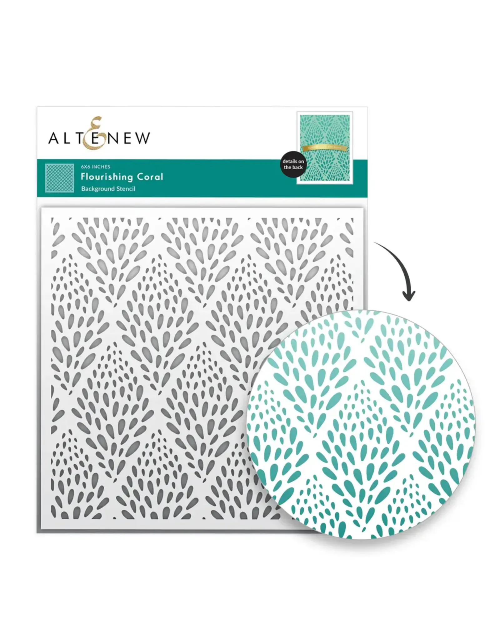 ALTENEW ALTENEW FLOURISHING CORAL 6x6 BACKGROUND STENCIL
