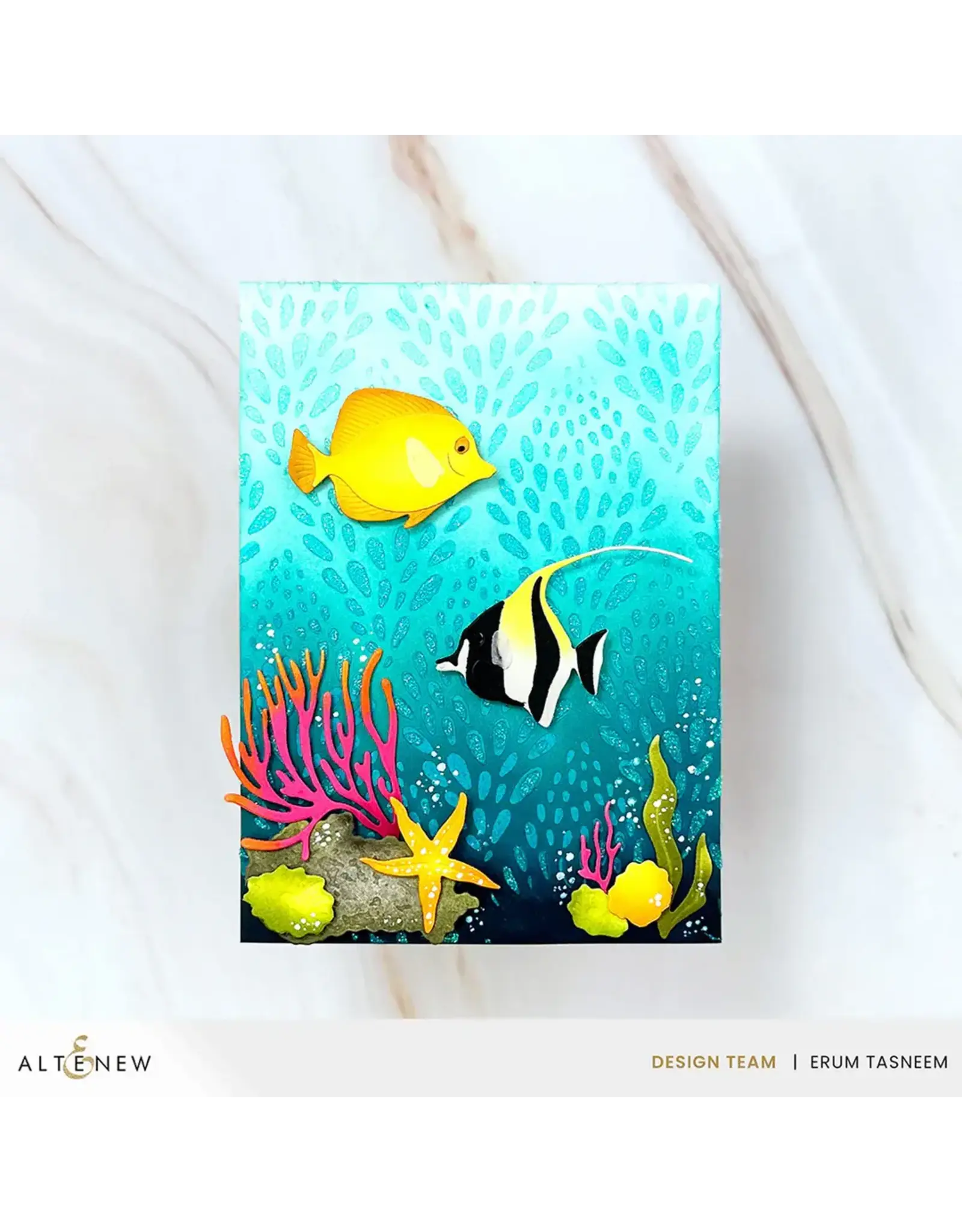 ALTENEW ALTENEW FLOURISHING CORAL 6x6 BACKGROUND STENCIL