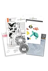 ALTENEW ALTENEW CRAFT YOUR LIFE PROJECT KIT: CORAL REEF WONDERS CLEAR STAMP, STENCIL SET, 3D EMBOSSING FOLDER AND DIE SET BUNDLE