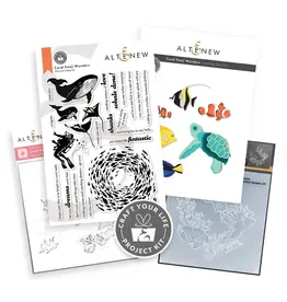 ALTENEW ALTENEW CRAFT YOUR LIFE PROJECT KIT: CORAL REEF WONDERS CLEAR STAMP, STENCIL SET, 3D EMBOSSING FOLDER AND DIE SET BUNDLE