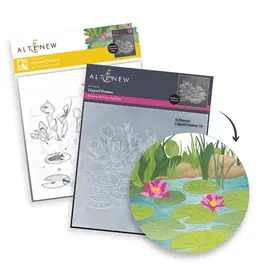 ALTENEW ALTENEW LILYPAD DREAMS 3D EMBOSSING FOLDER AND STENCIL SET BUNDLE